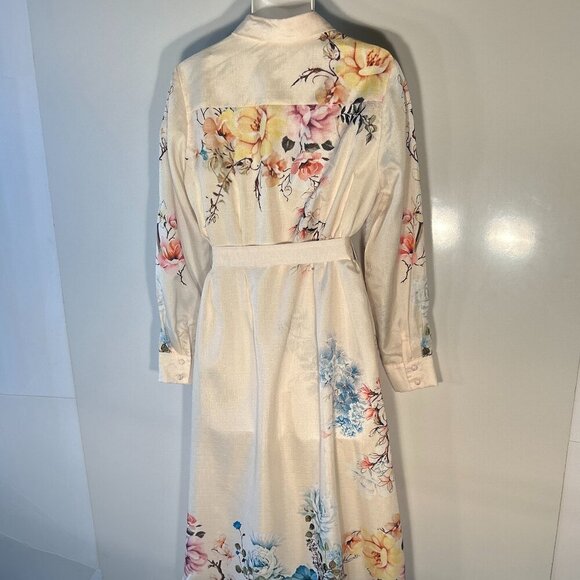 Anewsta NWT SZ 12 Floral print midi dress Feminine Dressy Coquette Romantic Chic - Picture 8 of 13